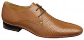 View Item Frank Wright Perforated Leather 2 Hole Shoe Tan  